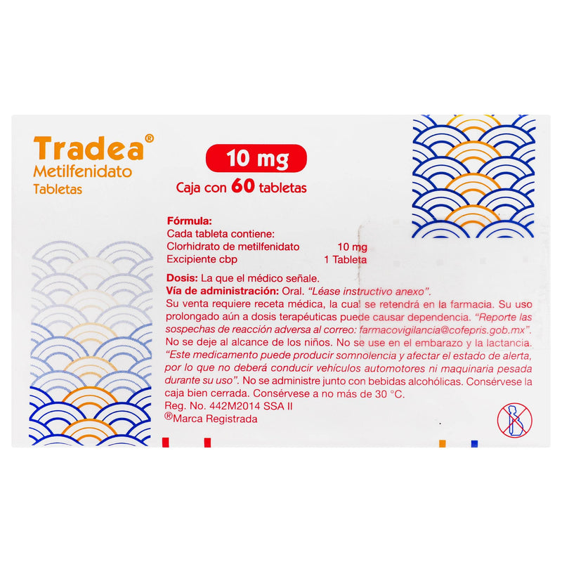 Tradea (Metilfenidato) Tabletas 10Mg Con 60 - WeCare Pharma