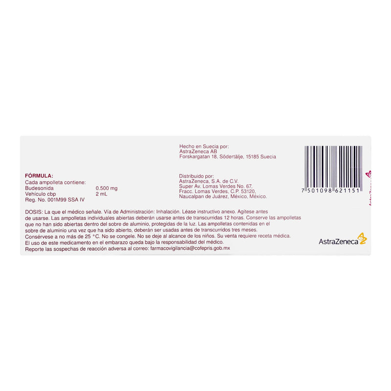 Pulmicort 0.250Mg/Ml 2Ml Con 5 Ampulas (Budesonida) - WeCare Pharma