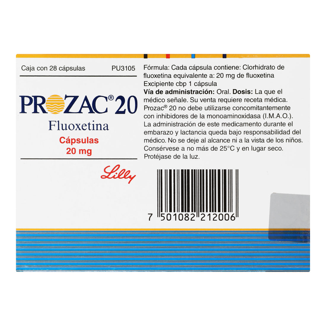 Prozac 20Mg Con 28 Capsulas (Fluoxetina) 5 - 7501082212006