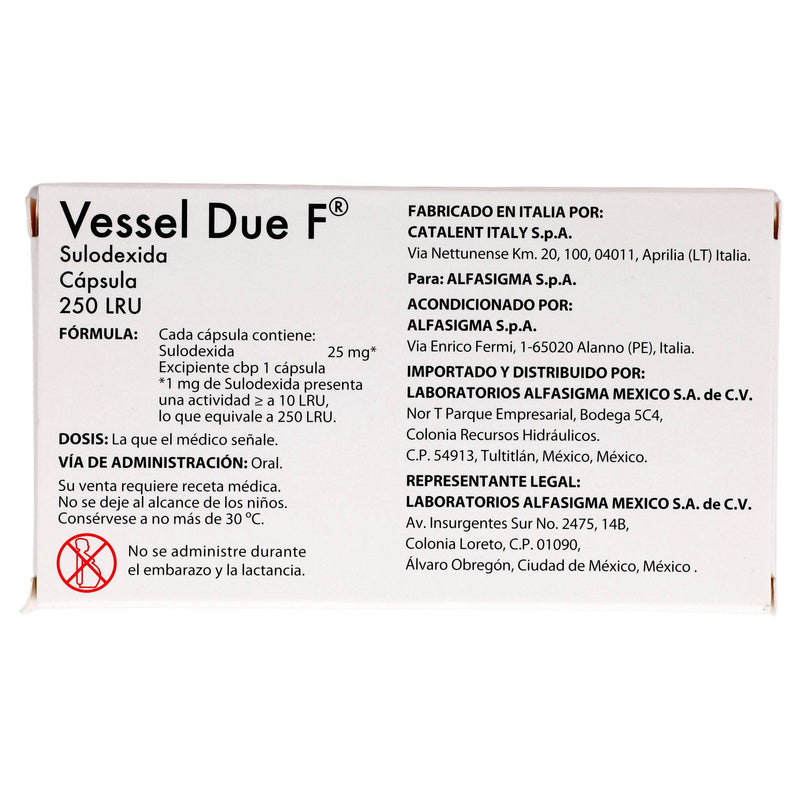 Vessel Due F 25Mg Con 50 Capsulas (Sulodexida) - WeCare Pharma
