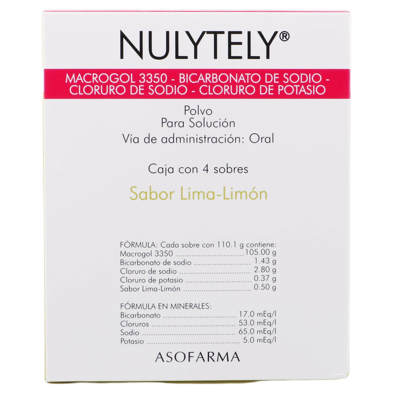 Nulytely Sobre 110.1G Con 4 Lima-Limon (Macrogol/Sodio/Potasio) - WeCare Pharma