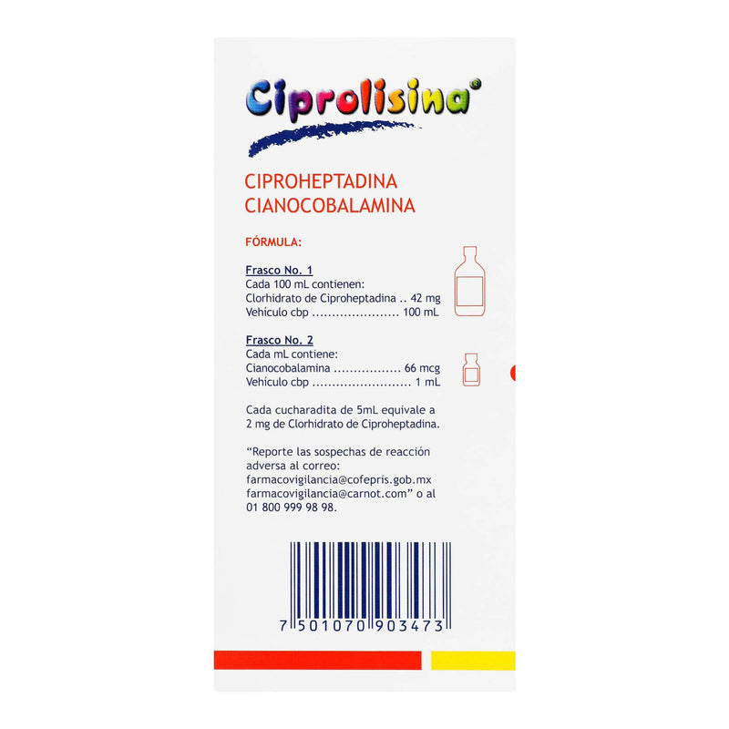 Ciprolisina Solución 40Mg/300Mcg 210Ml (Ciproheptadina/Cianocobalamina) - WeCare Pharma