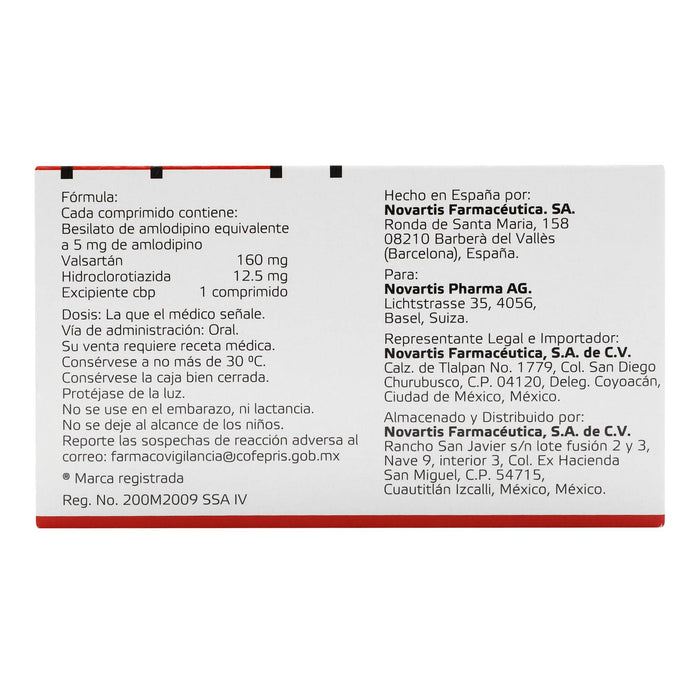 Exforge Hct 5Mg/160Mg/12.5Mg Con 28 Comprimidos (Amlodipino/Valsartan/Hidroclorotiazida) - WeCare Pharma