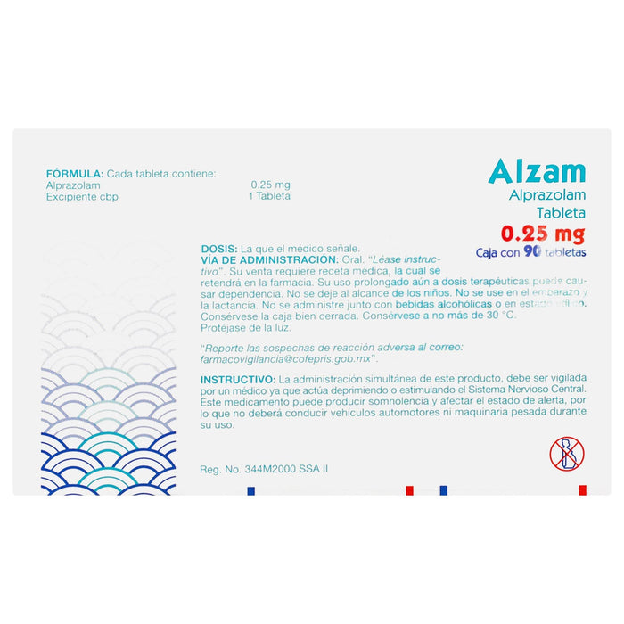 Alzam (Alprazolam) Tabletas 0.25Mg Con 90 - WeCare Pharma