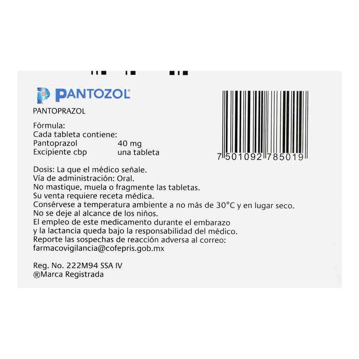 Pantozol 40Mg Con 7 Tabletas (Pantoprazol) - WeCare Pharma