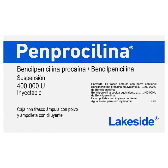 Penprocilina Frasco 400 000Unid Con 1 Ampulas (Bencilpenicilina Procaina/Bencilpenicilina) - WeCare Pharma