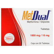 Metdual 1000Mg/10Mg Con 30 Tabletas (Metformina/Glizipida) - WeCare Pharma
