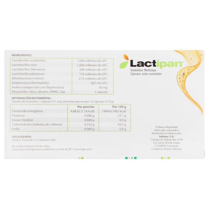 Lactipan 311Mg Con 12 Capsulas (Simbiotico) - WeCare Pharma