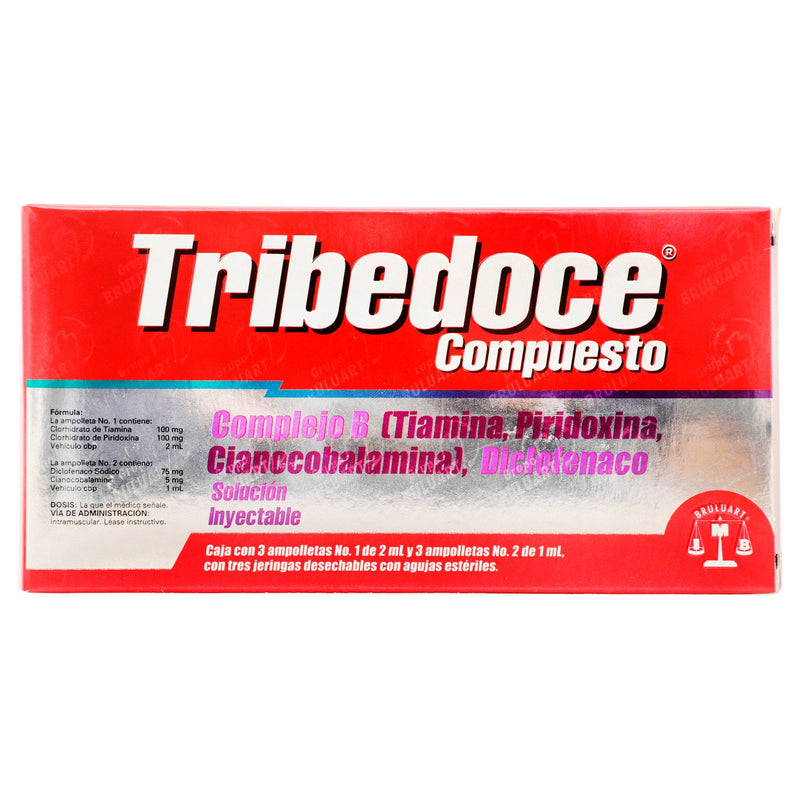 Tribedoce Compuesto 100Mg/75Mg Con 3 Ampulas (Complejo B/Diclofenaco) - WeCare Pharma
