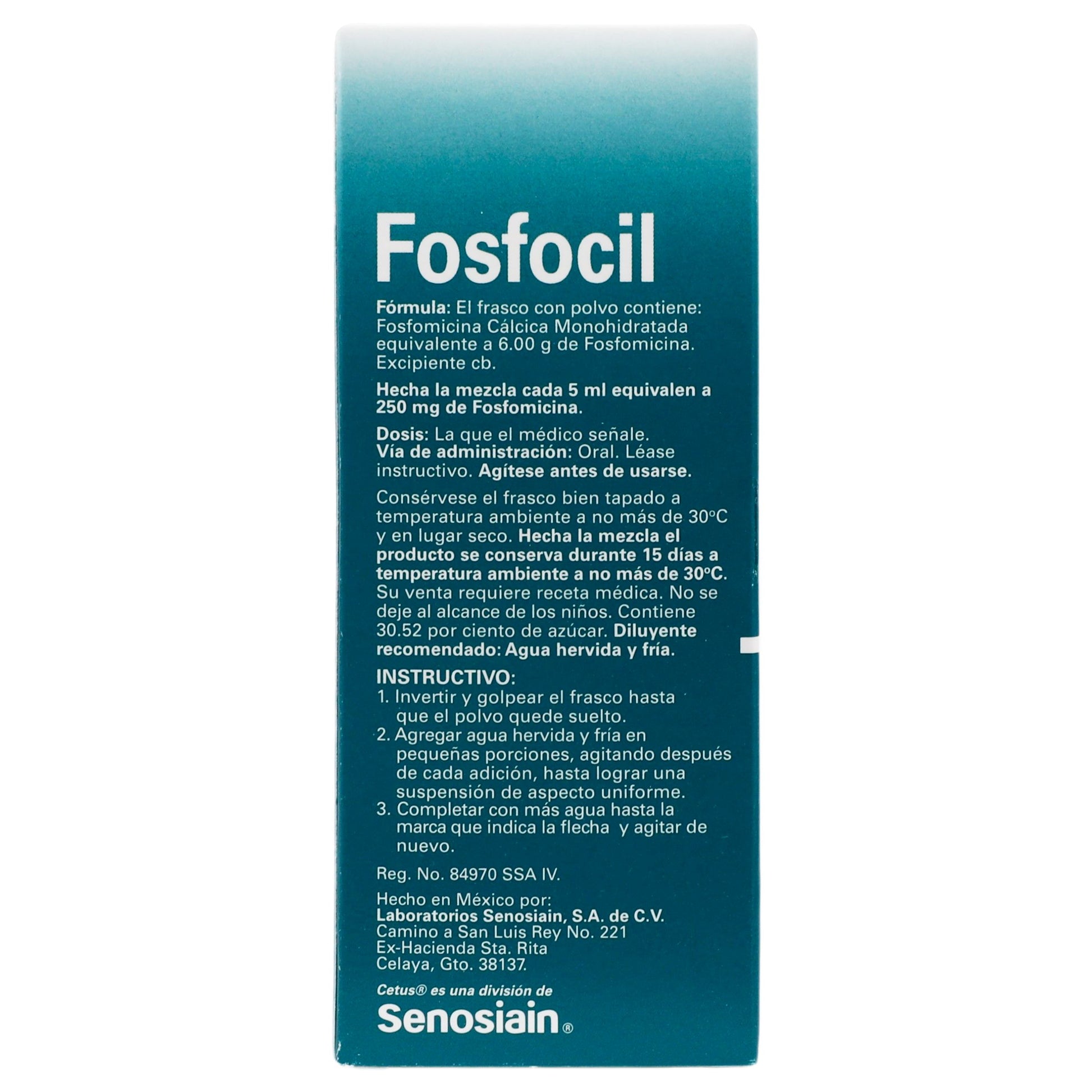 Fosfocil Suspensión 250Mg/5Ml 120Ml (Fosfomicina) 7 - 7501314701704