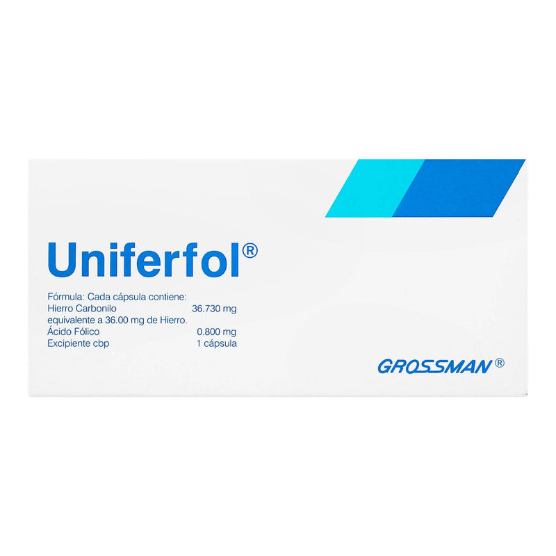 Uniferfol 36Mg/0.8Mg Con 30 Capsulas (Hierro/Acido Folico) - WeCare Pharma