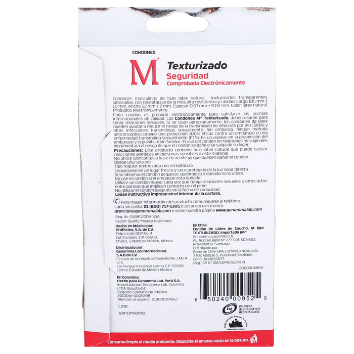 Condón M-Force Texturizado Con 3 - WeCare Pharma