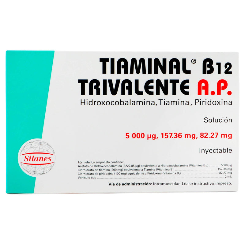 Tiaminal B12 Trivalente A.P. 2Ml Con 3 Ampulas (Hidroxocobalamina/Tiamina/Piridoxina) - WeCare Pharma