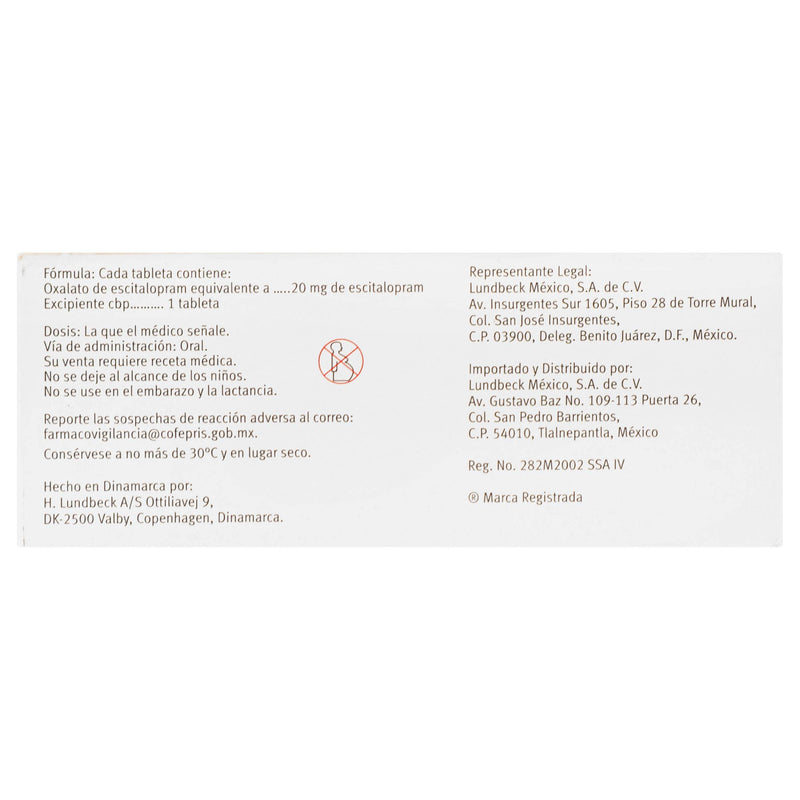 Lexapro 20Mg Con 28 Tabletas (Escitalopram) - WeCare Pharma