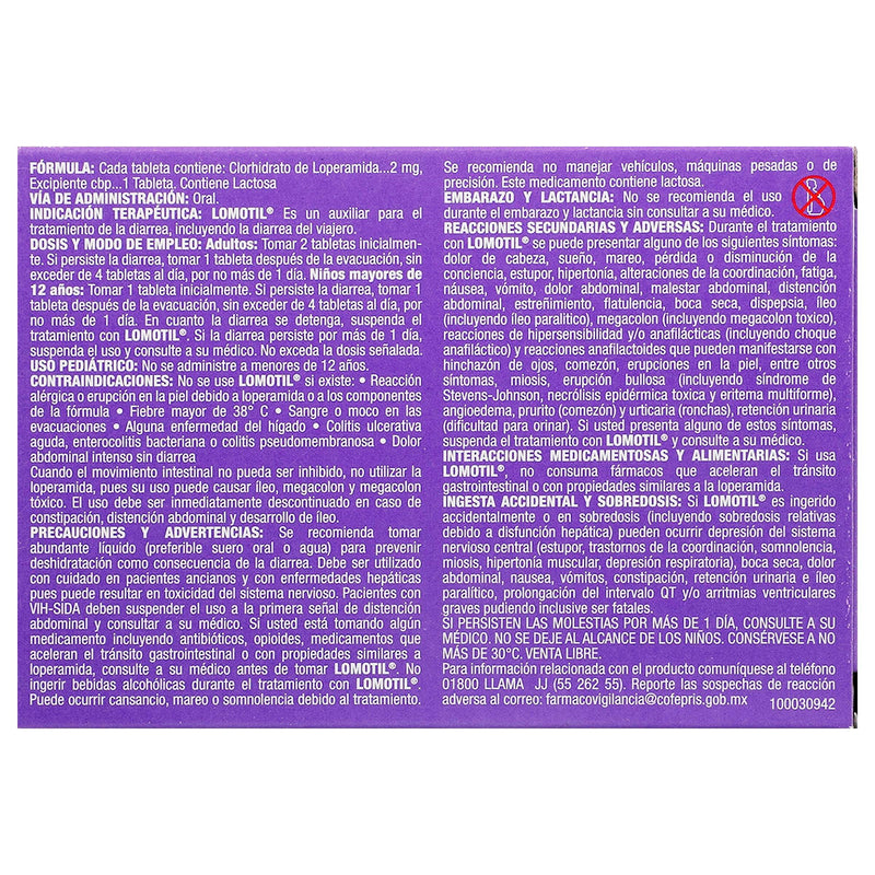 Lomotil 2Mg Con 8 Tabletas (Loperamida) - WeCare Pharma