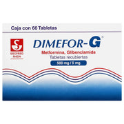 Dimefor-G 500Mg/5Mg Con 60 Tabletas (Metformina/Glibenclamida) - WeCare Pharma
