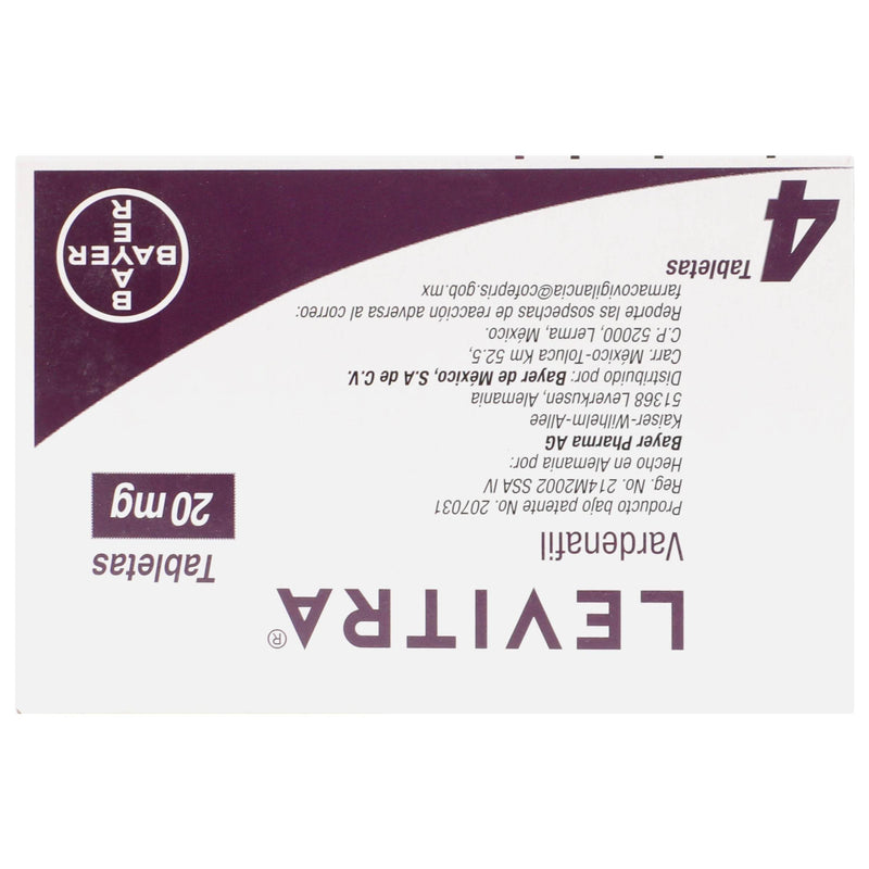 Levitra 20Mg Con 4 Tabletas (Vardenafil) - WeCare Pharma