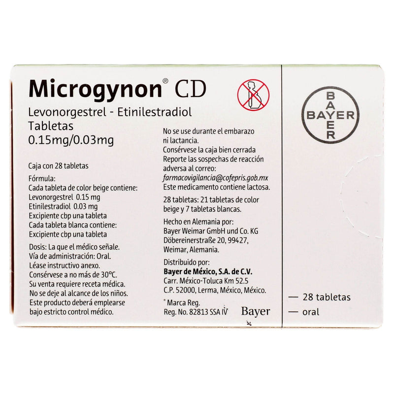 Microgynon Cd 0.15Mg/0.03Mg Con 28 Tabletas (Levonorgestrel/Etinilestradiol) - WeCare Pharma