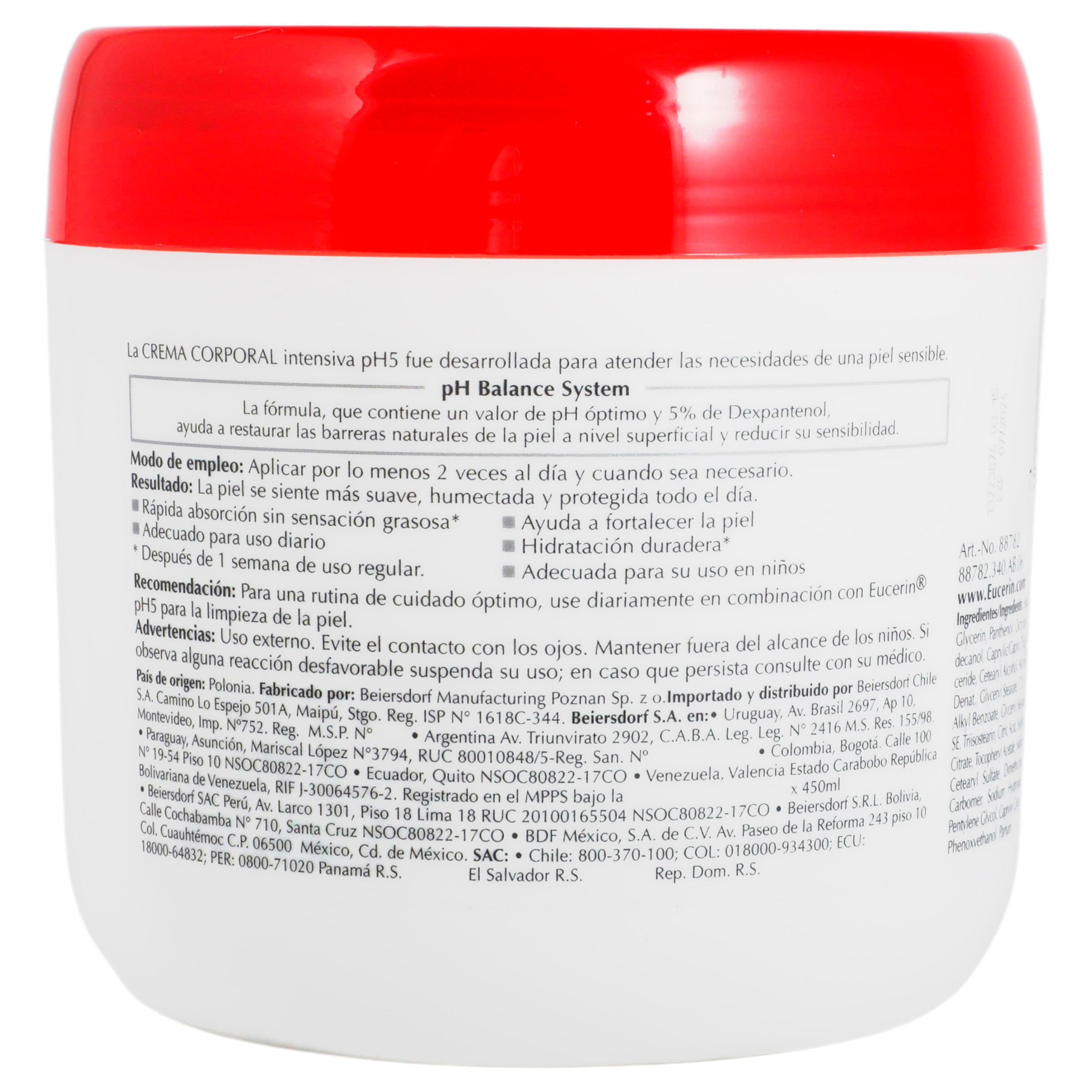 Eucerin Crema Intensiva Corporal Ph5 Tarro 450Ml 5 - 7501054540731