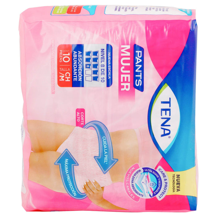 Pañal Tena Pants Mujer Chico Con 10 - WeCare Pharma