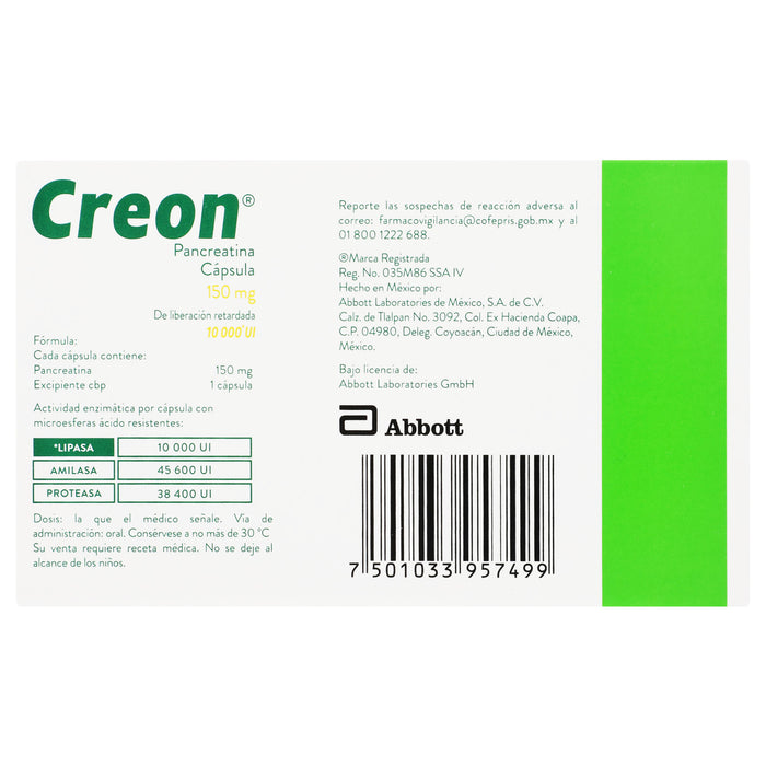 Creon 150Mg Con 20 Capsulas (Pancreatina) 6 - 7501033957499