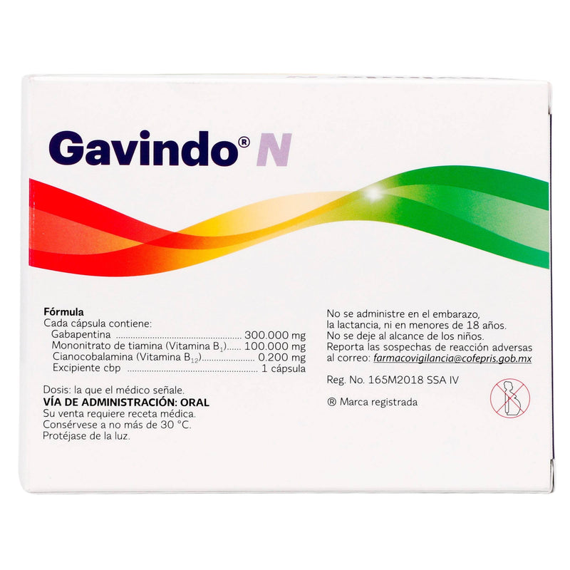 Gavindo Ncap 300Mg/100Mg/0.200Mg Con 60 (Gabapentina/Tiamina/Cinocobalamina) - WeCare Pharma