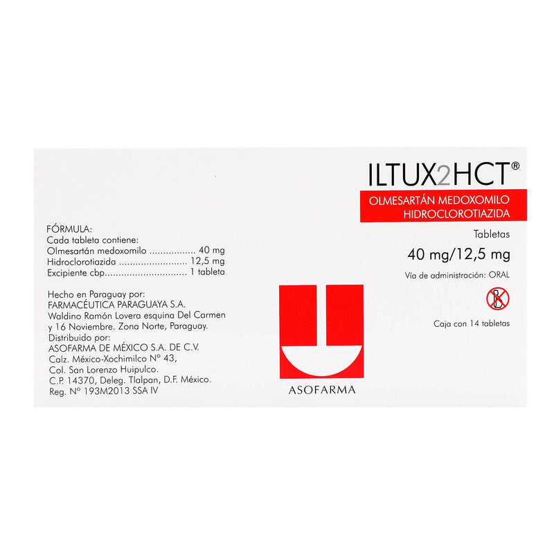 Iltux 2Hct (Olmesartan/Hidroclorotiazida) Tabletas 40/12.5Mg Con 14 - WeCare Pharma