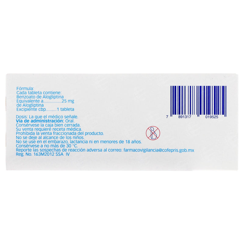Incresina 25Mg Con 28 Tabletas (Alogliptina) - WeCare Pharma