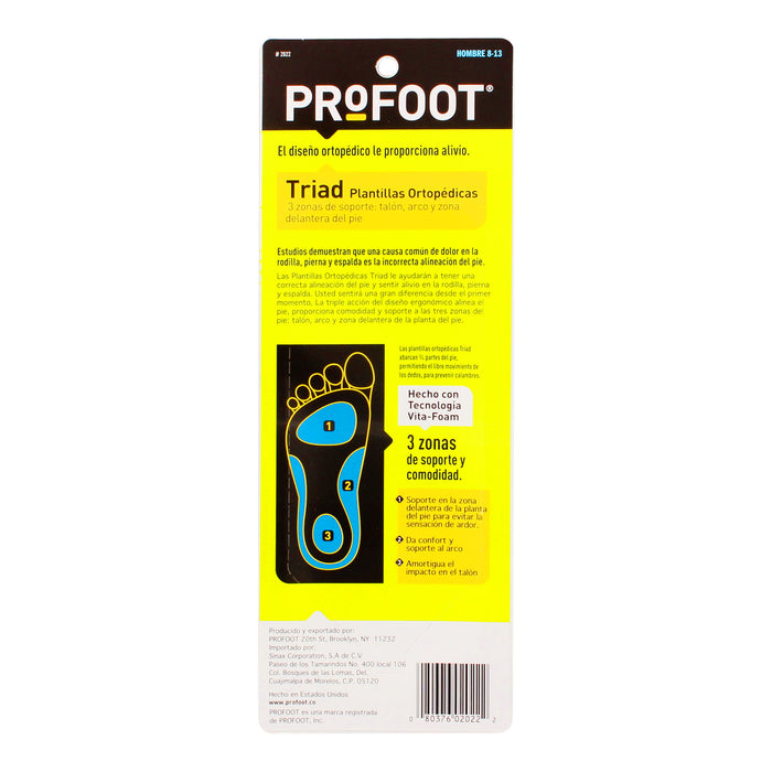 Plantillas Profoot Ortopédica Para Hombre Talla 8-13 080376020222 4