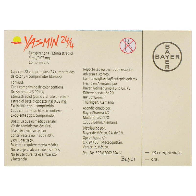 Yasmin 3Mg/0.02Mg Con 28 Comprimidos (Drospirenona/Etinilestradiol) - WeCare Pharma