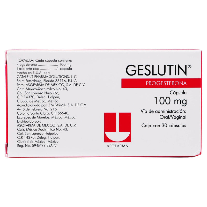 Geslutin 100Mg Con 30 Capsulas (Progesterona) - WeCare Pharma