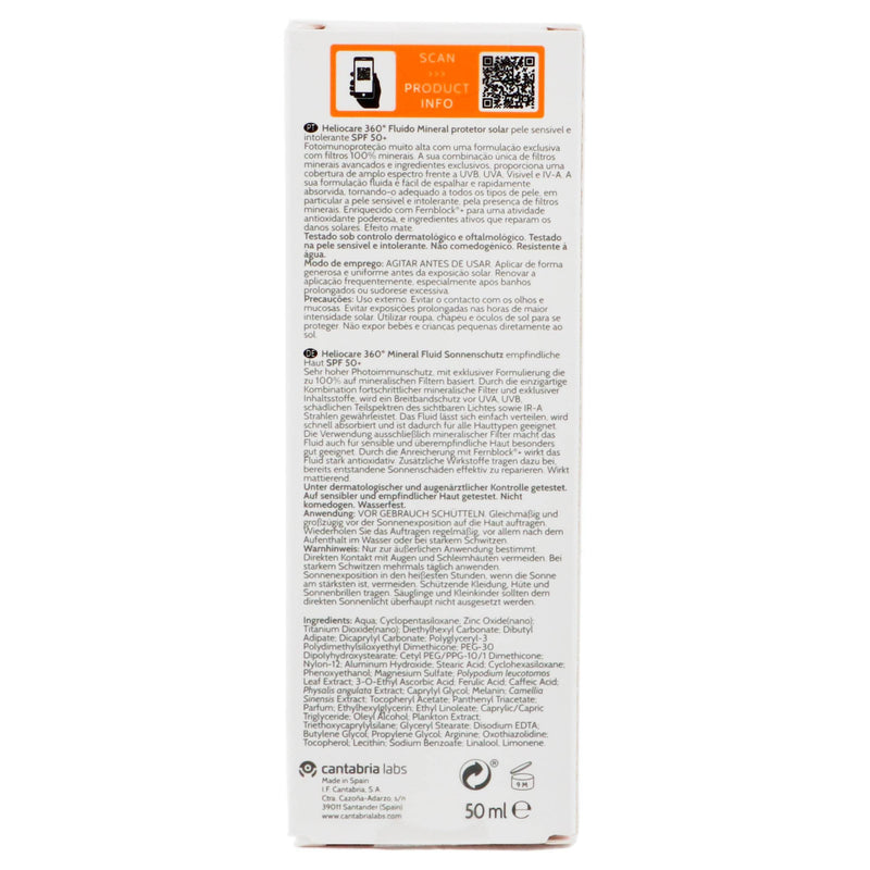 Cantabria Heliocare 360 Fluido Mineral Fps50 50Ml - WeCare Pharma