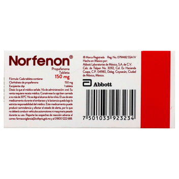 Norfenon 150Mg Con 30 Tabletas (Propafenona) — WeCare Pharma