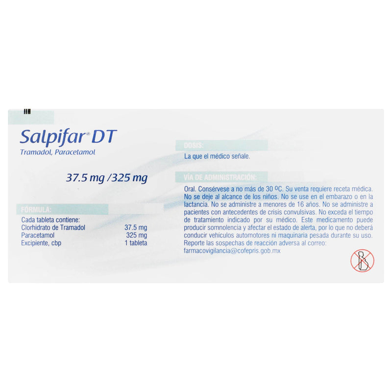 Salpifar 37.5/325Mg Con 20 Tabletas (Paracetamol/Tramadol) - WeCare Pharma