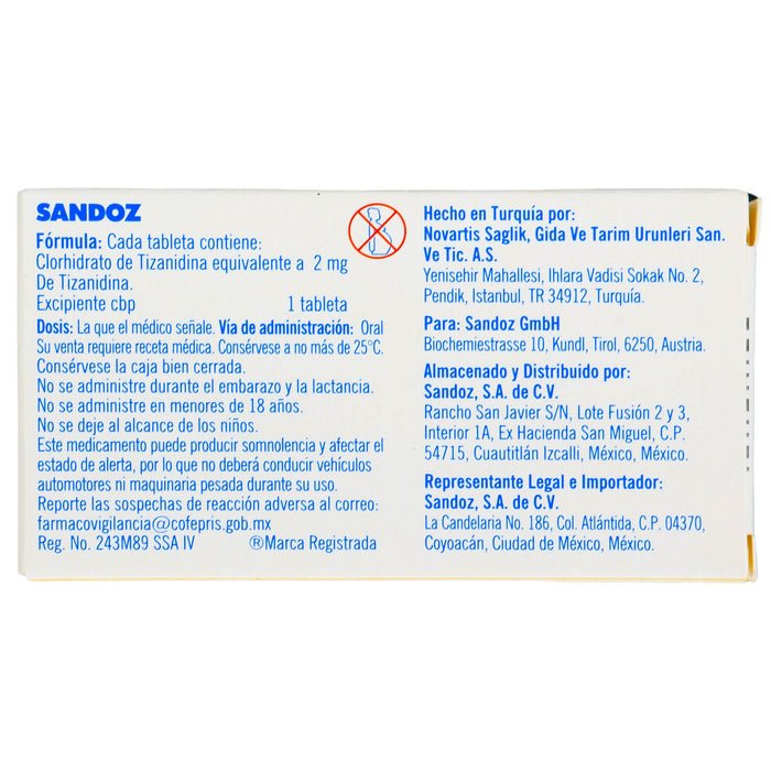 Sirdalud (Tizanidina) Con 20 Tabletas De 2Mg S - WeCare Pharma