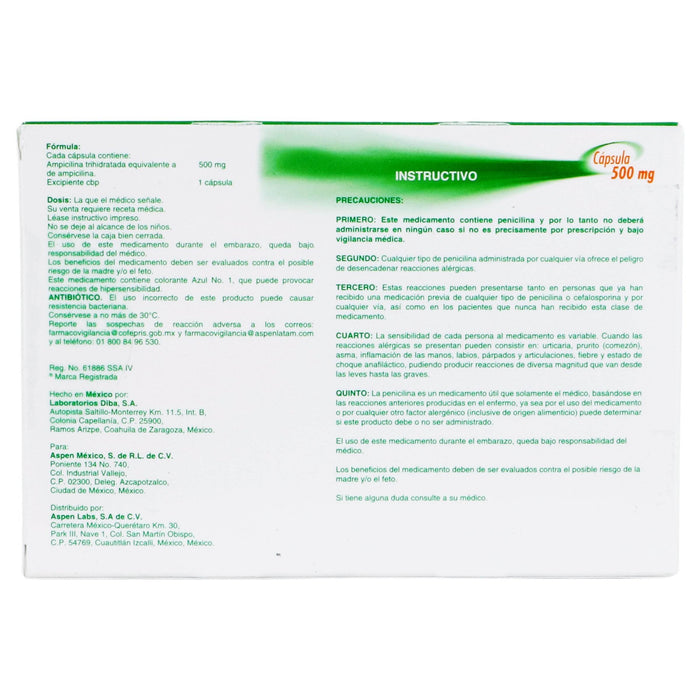 Pentrexyl 500Mg Con 28 Capsulas (Ampicilina) - WeCare Pharma