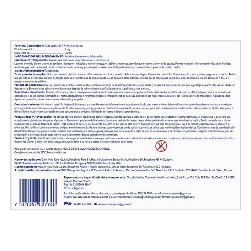 Voltaren 24H Parche 15Mg Con 5 (Diclofenaco) - WeCare Pharma