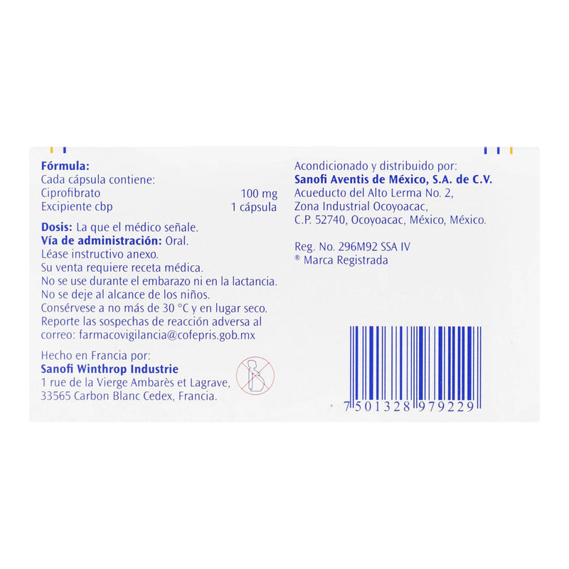 Oroxadin 100Mg Con 30 Capsulas (Ciprofibrato) - WeCare Pharma