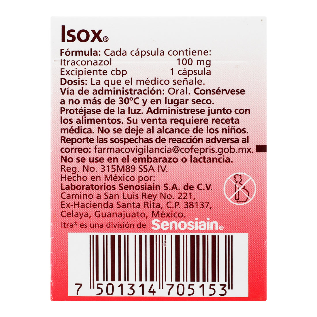 Isox 100Mg Con 15 Capsulas (Itraconazol) 4 - 7501314705153