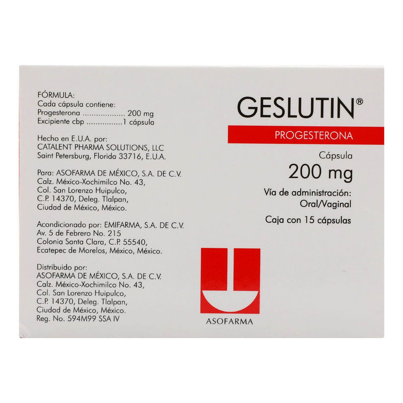 Geslutin 200Mg Con 15 Capsulas (Progesterona) - WeCare Pharma