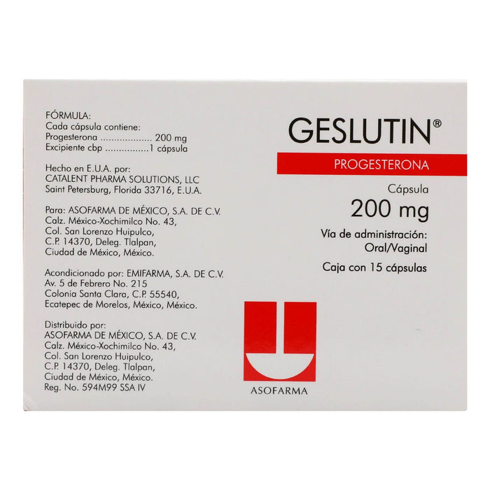 Geslutin 200Mg Con 15 Capsulas (Progesterona) - WeCare Pharma