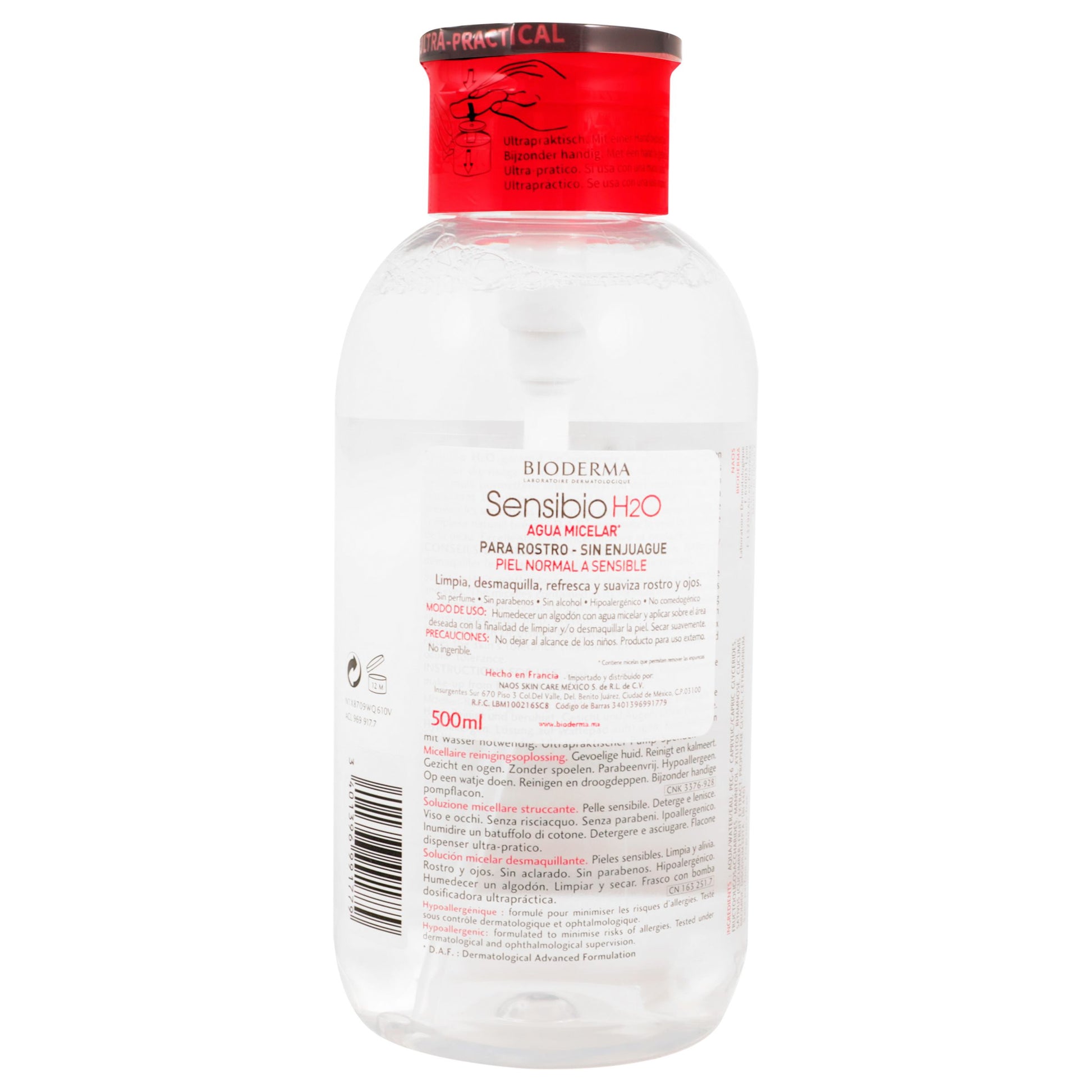 Bioderma Sensibio H2O Agua Micelar Bomba 500Ml 4 - 3401396991779