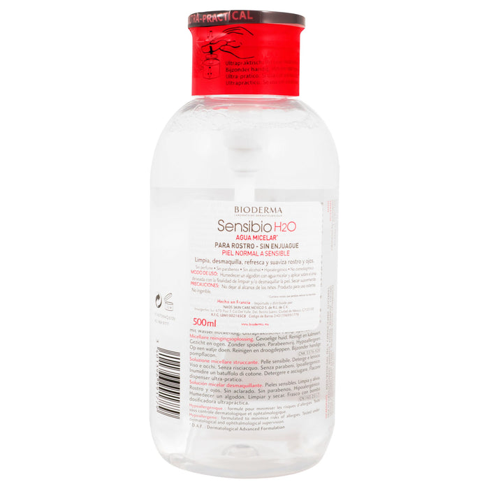 Bioderma Sensibio H2O Agua Micelar Bomba 500Ml 4 - 3401396991779