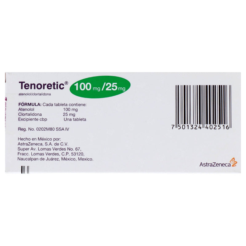 Tenoretic 100Mg/25Mg Con 28 Tabletas (Atenolol/Clortalidona) - WeCare Pharma