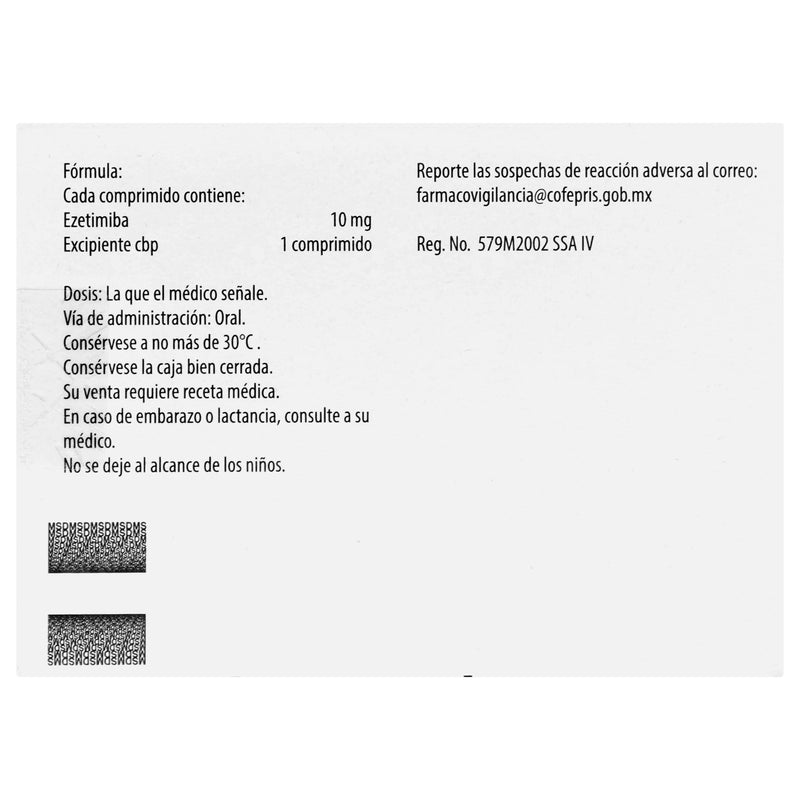Ezetrol 10Mg Con 10 Tabletas (Ezetimiba) - WeCare Pharma