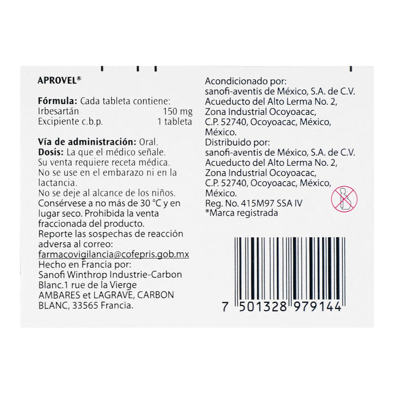 Aprovel 150Mg Con 28 Tabletas (Irbesartan) - WeCare Pharma