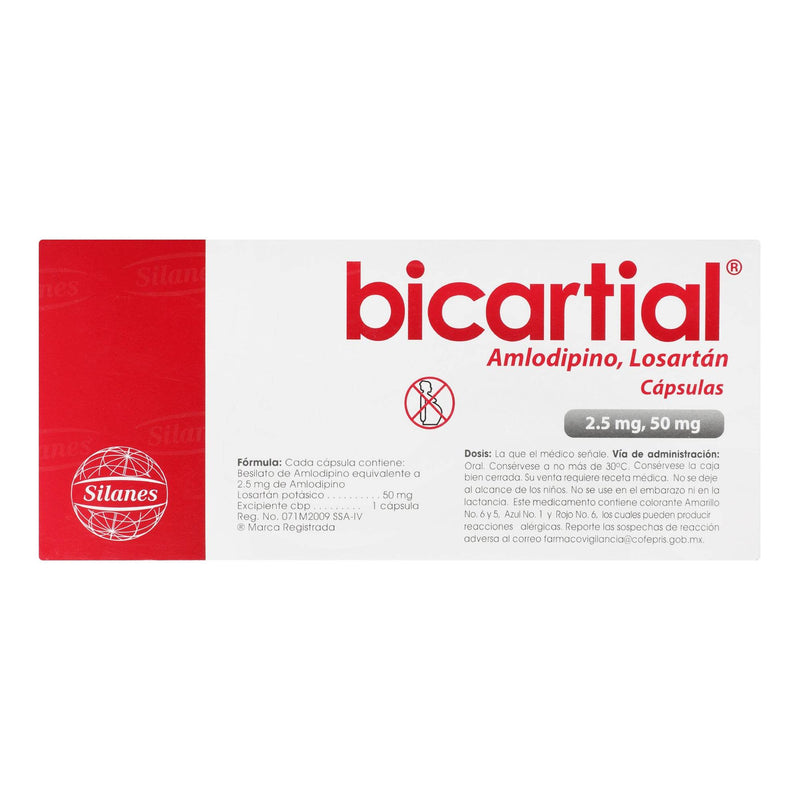 Bicartial 2.5Mg/50Mg Con 30 Capsulas (Amlodipino/Losartan) - WeCare Pharma