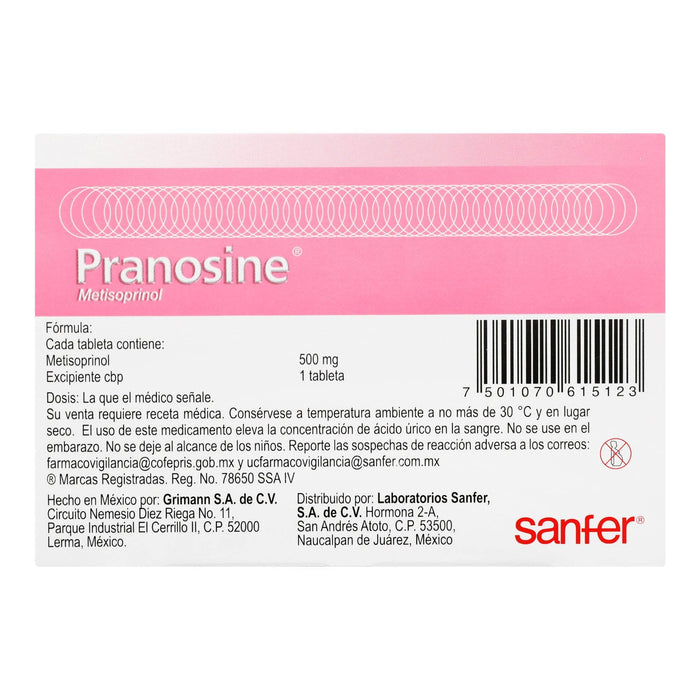 Pranosine 500Mg Con 20 Tabletas (Metisoprinol) - WeCare Pharma