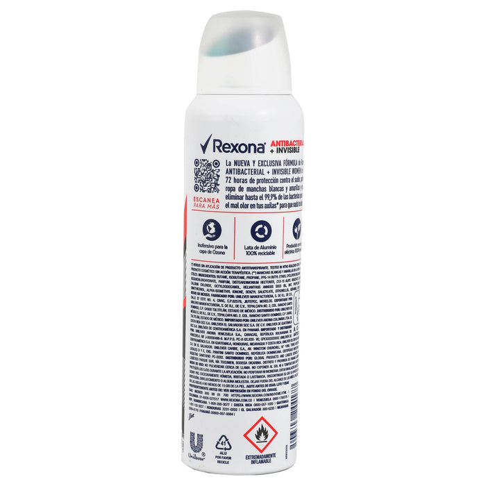 Desodorante Rexona Antibacterial Invisible Aerosol 150Ml - WeCare Pharma
