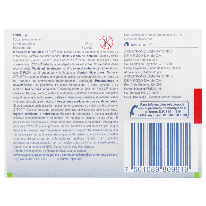 Zyplo 60Mg Con 20 Tabletas (Levodropropizina) - WeCare Pharma